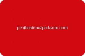 Professional Pedants business card (back)